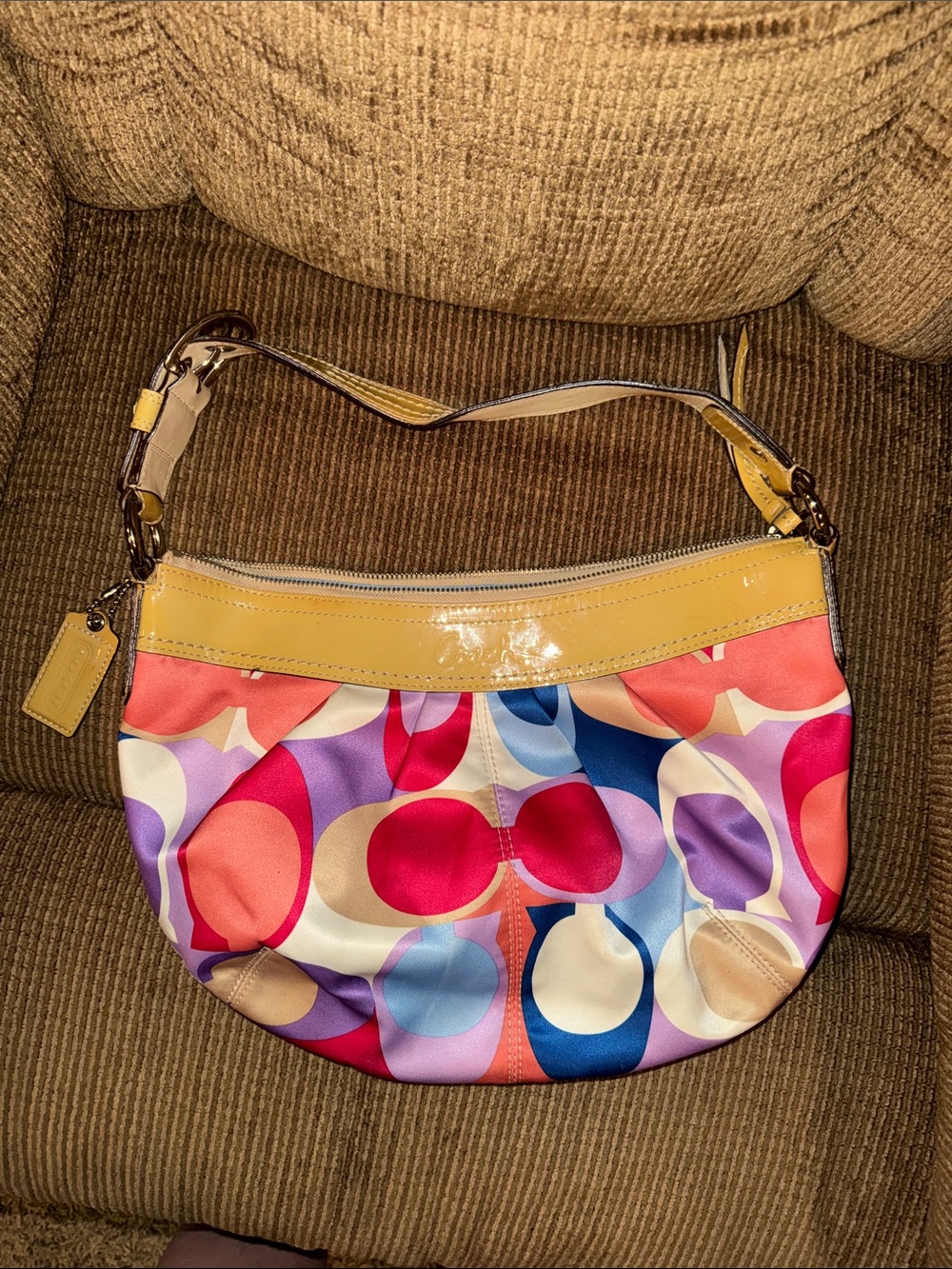 Vintage Coach Soho scarf print hobo shoulder bag y2k